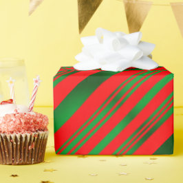 Rote und grüne Streifen Geschenkpapier