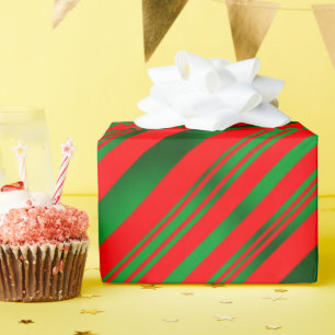 Rote und grüne Streifen Geschenkpapier