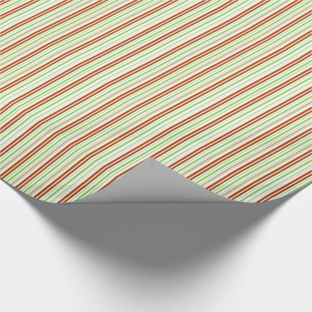 Rote und grüne Streifen Geschenkpapier (Ecke)