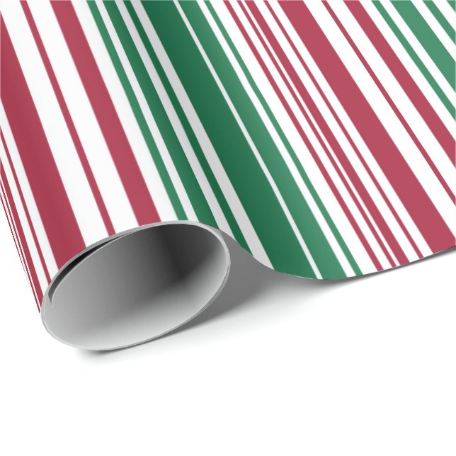 Rote und grüne Streifen Geschenkpapier (Rolleneckpunkt)