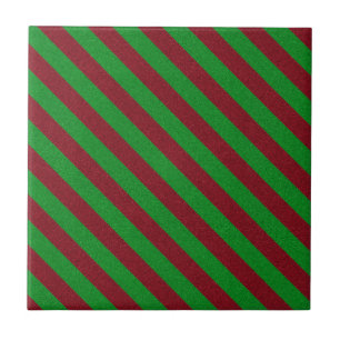 Rote und grüne Streifen Glitter Fliese