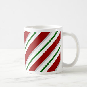 Rote und grüne Streifen Kaffeetasse