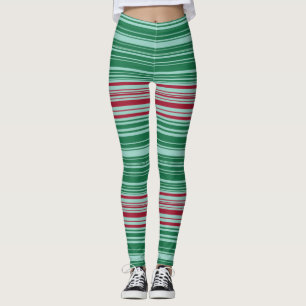 Rote und grüne Streifen Leggings