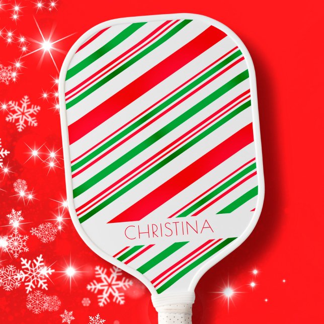 Rote und grüne Streifen Moderne Elegante Individue Pickleball Schläger (Von Creator hochgeladen)