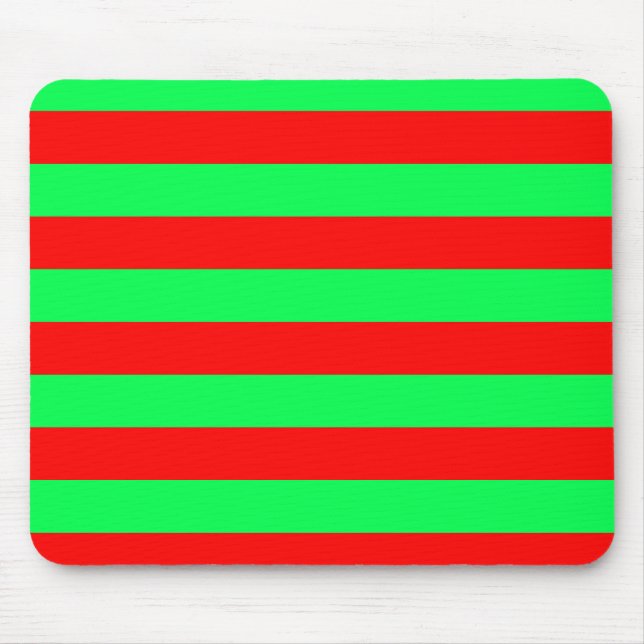 Rote und grüne Streifen Mousepad (Vorne)