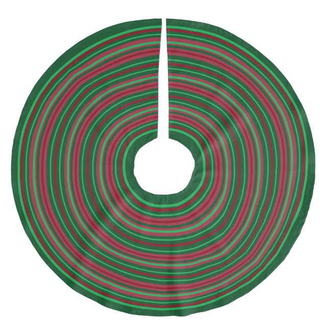 Rote und grüne Streifen Weihnachtsmuster Polyester Weihnachtsbaumdecke (Vorderseite)