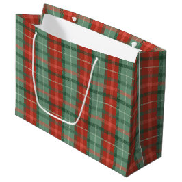 Rote und grüne Tartan-Muster mittlere Geschenktüte