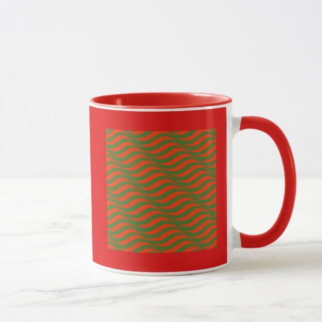 Rote und Grüne Waves Tasse (Rechts)