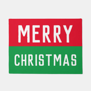 Rote und grüne Weihnachten Fußmatte