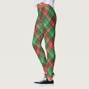 Rote und grüne Weihnachten kariert 2 Leggings