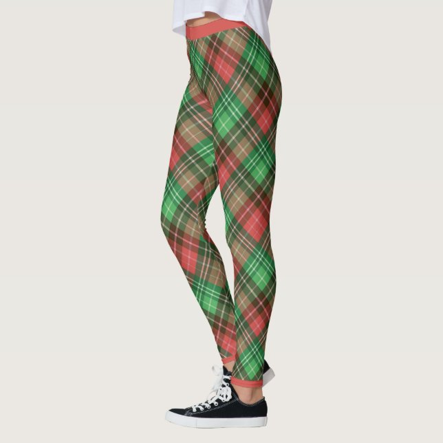 Rote und grüne Weihnachten kariert 2 Leggings (Links)