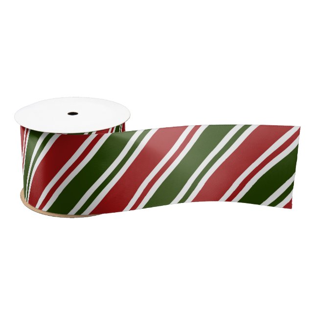 Rote und grüne Weihnachten Satinband (Spule)