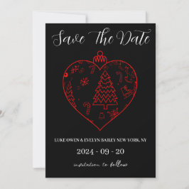 rote und grüne Weihnachten Save-the-Date-Karten Einladung