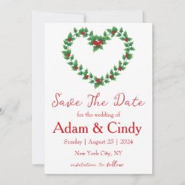 Rote und grüne Weihnachten speichern Sie die Datum Einladung