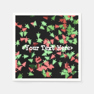 Rote und grüne Weihnachtsbaumen Muster Napkins Serviette