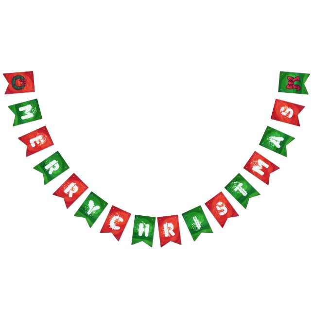 Rote und grüne Weihnachtsdekoration Wimpelkette (Alle)