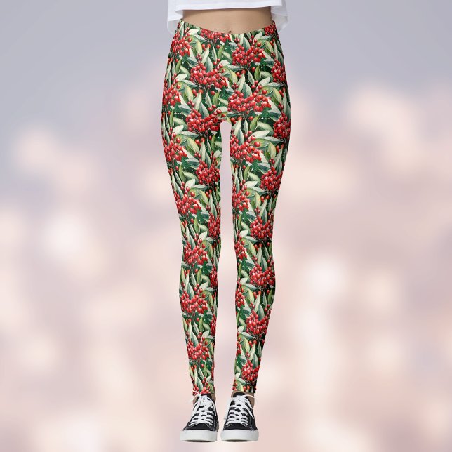 Rote und grüne Weihnachtsmuster Leggings (Von Creator hochgeladen)