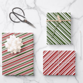 Rote und grüne Weihnachtspapiere Geschenkpapier Set