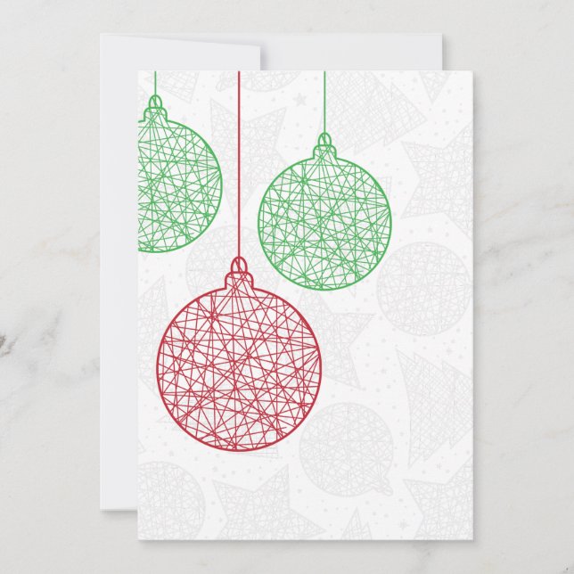 Rote und grüne Weihnachtsschmuck Party Einladung (Vorderseite)