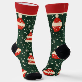 Rote und grüne Weihnachtssocken mit Namen Socken