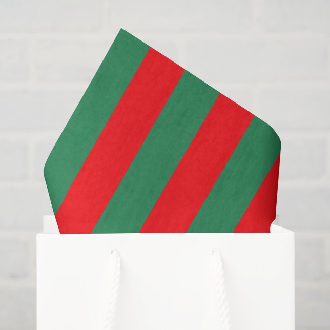 Rote und grüne Weihnachtsstreifen Seidenpapier (Geschenk Tasche)