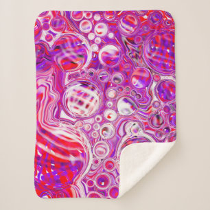Rote und Lila Fluid Art Sherpadecke