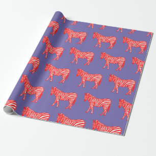 Rote und Lila Zebra Wrapping Geschenkpapier