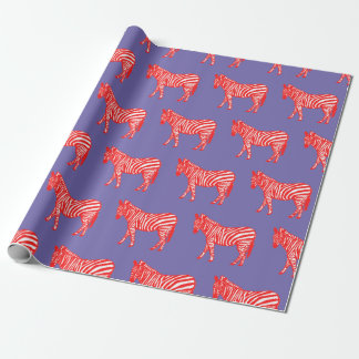 Rote und Lila Zebra Wrapping Geschenkpapier