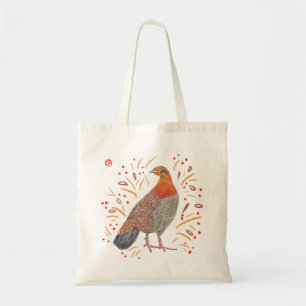 Rote und orange Vogel-Tasche Tragetasche