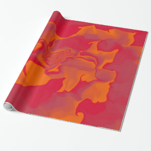 Rote und orange Wellen Geschenkpapier
