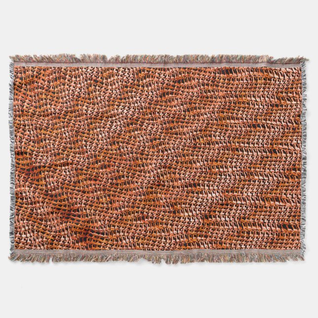 Rote und orangefarbene Korallenjute Decke (Vorderseite)