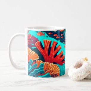 Rote und orangefarbene Korallenriffe Kaffeetasse