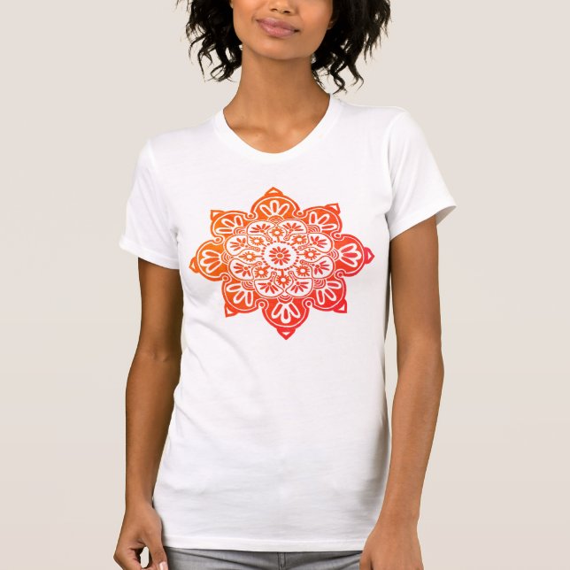 Rote und orangefarbene Medaille für Frauen T-Shirt (Vorderseite)