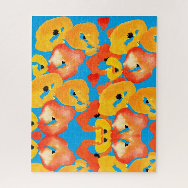 Rote und orangefarbene Mohnblumen (Vertikal)