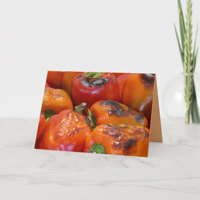 Rote und orangefarbene Paprikaschoten Blankokarte Karte (Vorderseite)