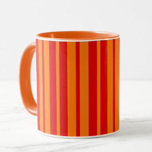 Rote und orangefarbene Streifen Tasse