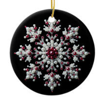 Rote und Perle Snowflake-Familie