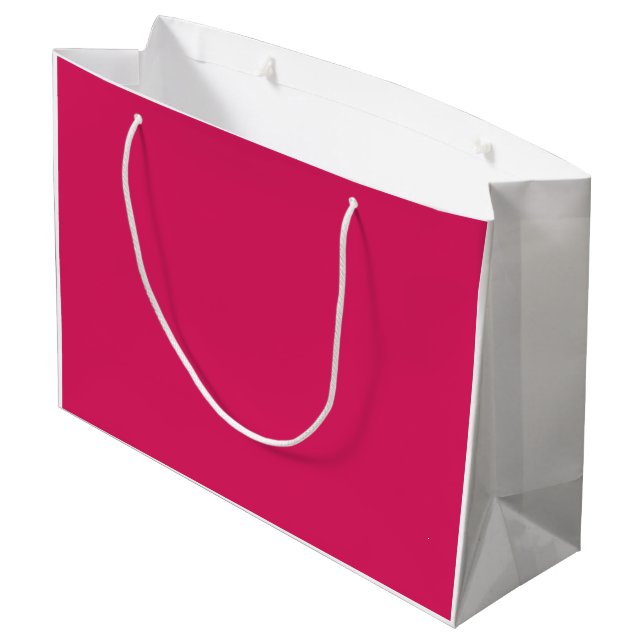 Rote und rosa Blume mit üppig grünem l Große Geschenktüte (Rückseite Schrägansicht)