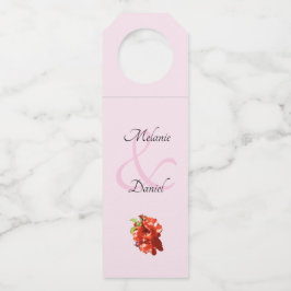 Rote und rosa Blumenzwiebeln Flaschenanhänger