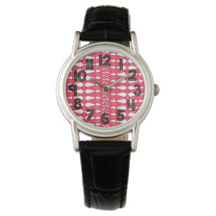 Rote und rosa Bowties Armbanduhr