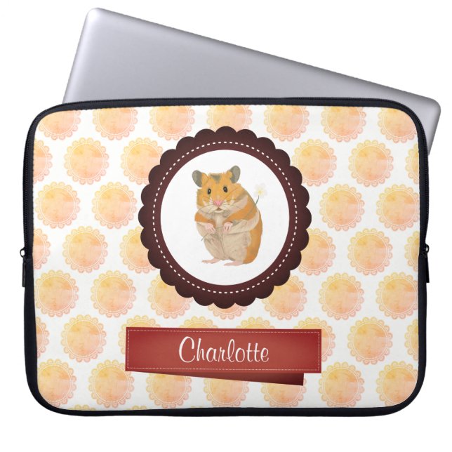 Rote und rosa Girls Hamster Laptopschutzhülle (Vorderseite)