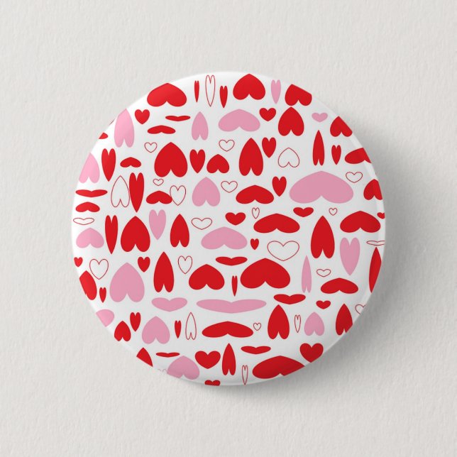 Rote und rosa Herzen Button (Vorderseite)