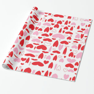 Rote und rosa Herzen Geschenkpapier