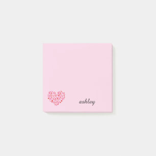 Rote und rosa Herzen   Personalisieren Post-it Klebezettel