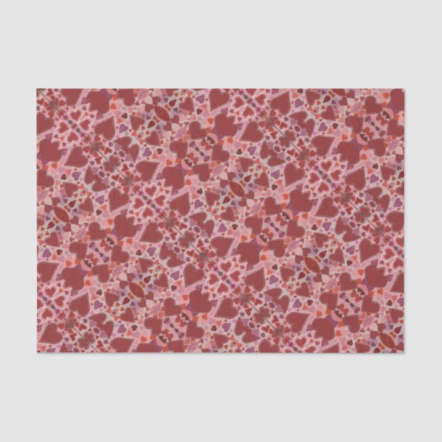 rote und rosa Herzen Seidenpapier (Vorderseite)