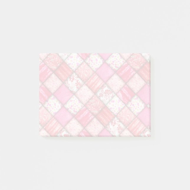 Rote und rosa Imitate Muster - Muster Post-it Klebezettel (Vorderseite)