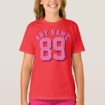 Rote und rosa Kinder | Sports Jersey Design T-Shirt<br><div class="desc">Rote und rosa Kinder | Sports Jersey Design T - Shirt</div>