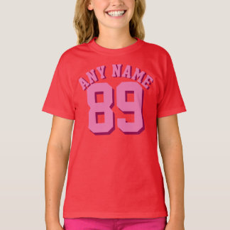 Rote und rosa Kinder | Sports Jersey Design T-Shirt