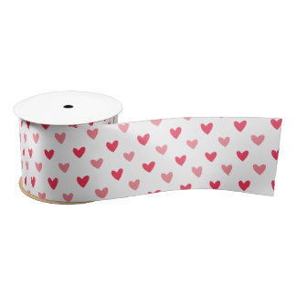 Rote und rosa LIEBE Herz-Muster Satinband