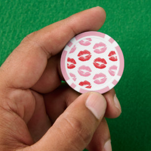 Rote und rosa Lippen, Lippenmuster, Lippenstift, K Pokerchips